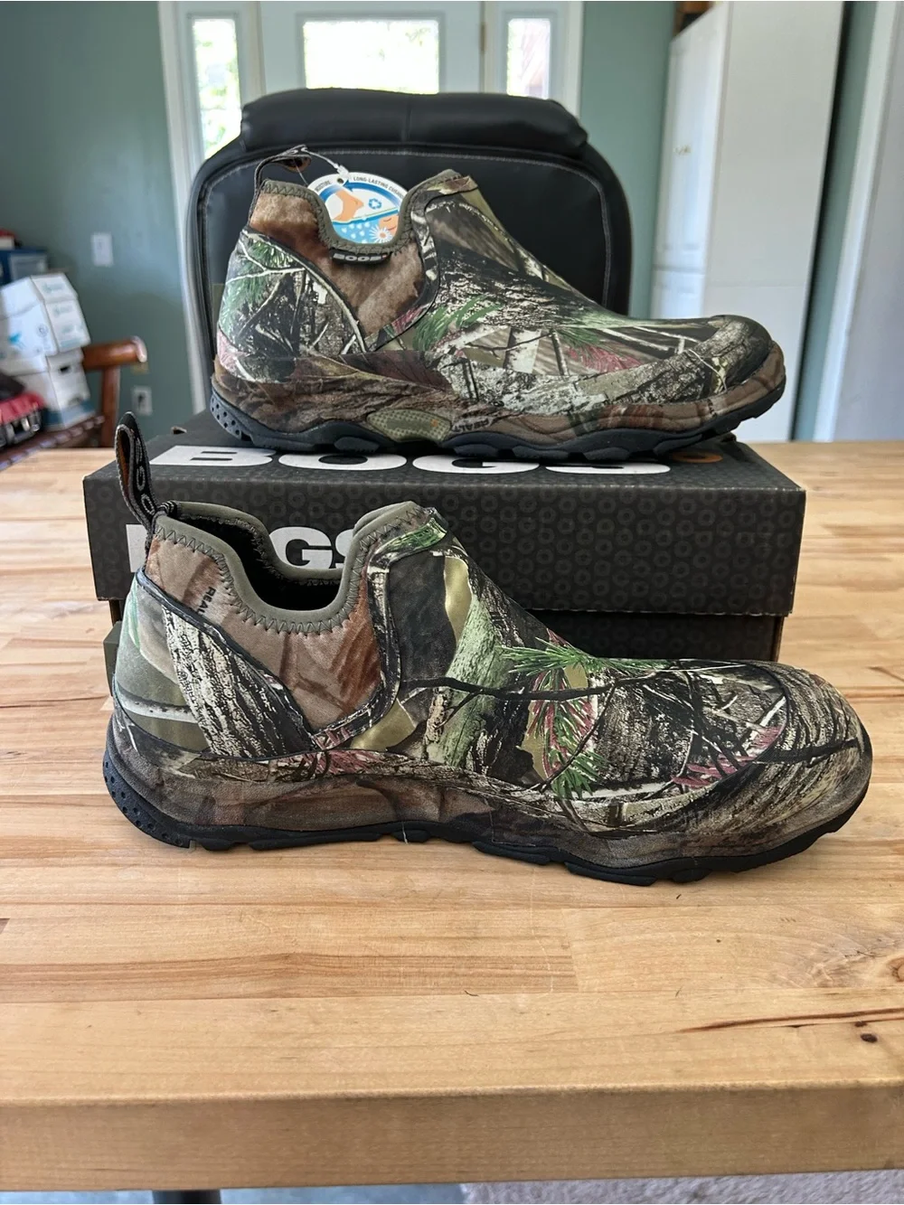Bogs Men's Slip-On Camo Work/Hunting Boots - Green/Brown